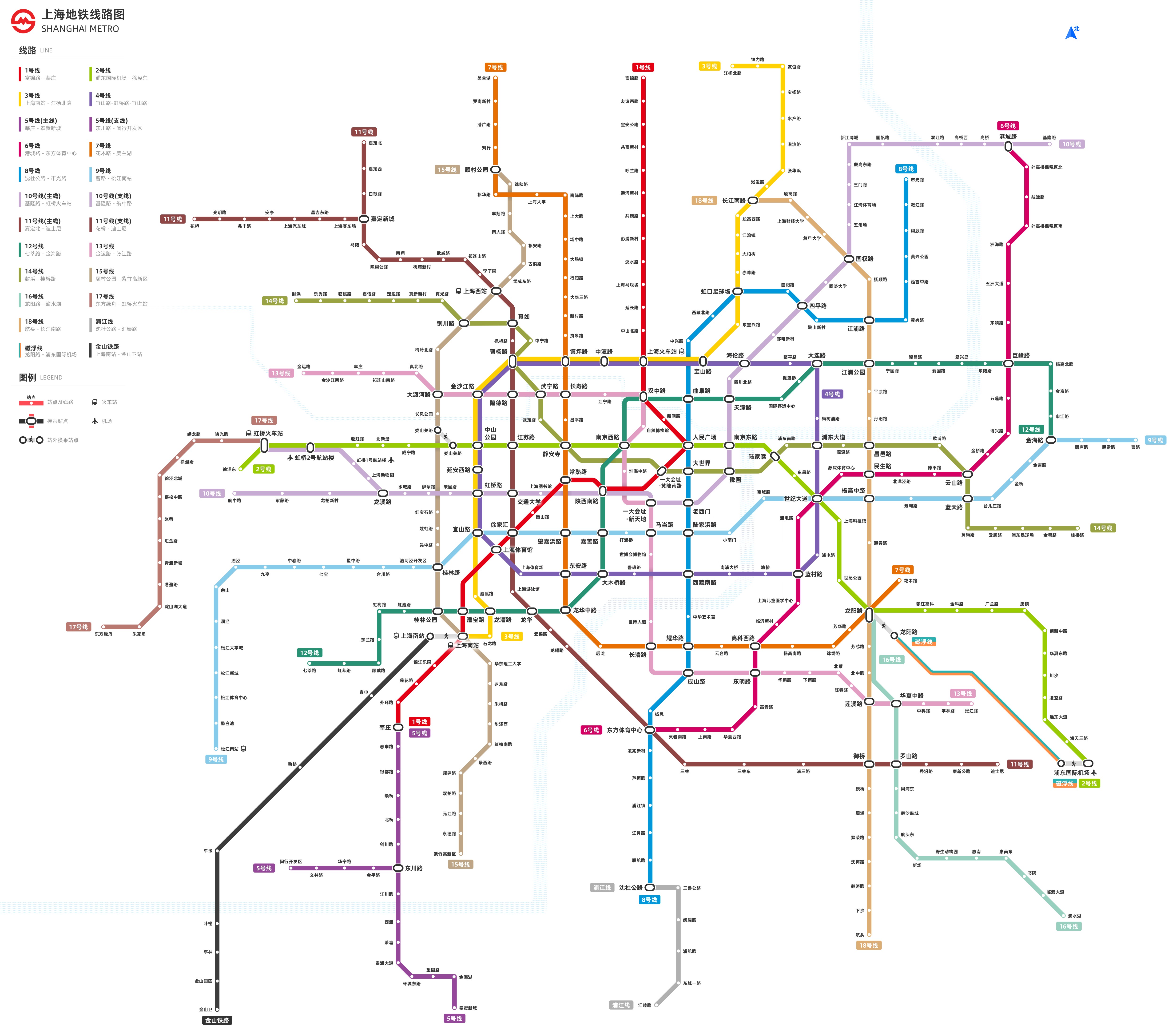 上海地铁线路图（上海地铁运营时间）