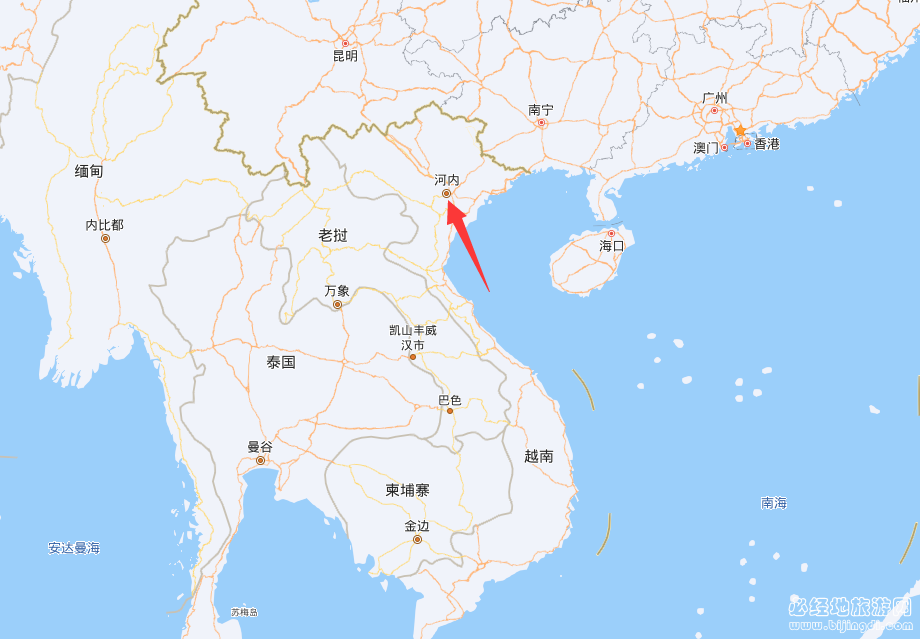 越南首都河内市的位置地图