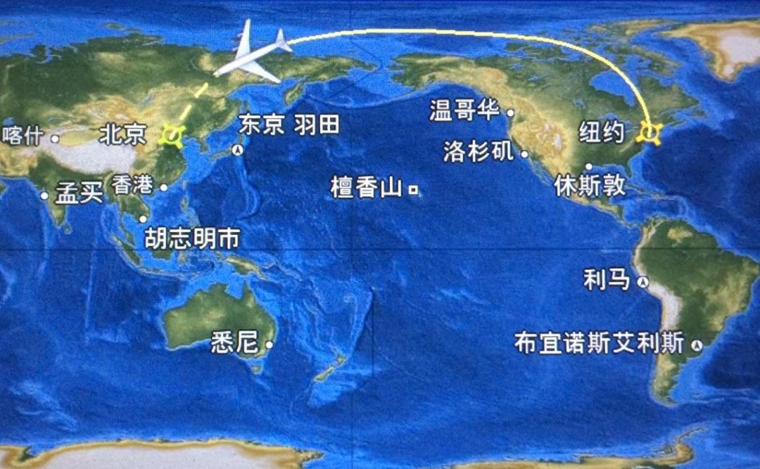 北京到纽约的距离多少公里？北京飞纽约需要多长时间