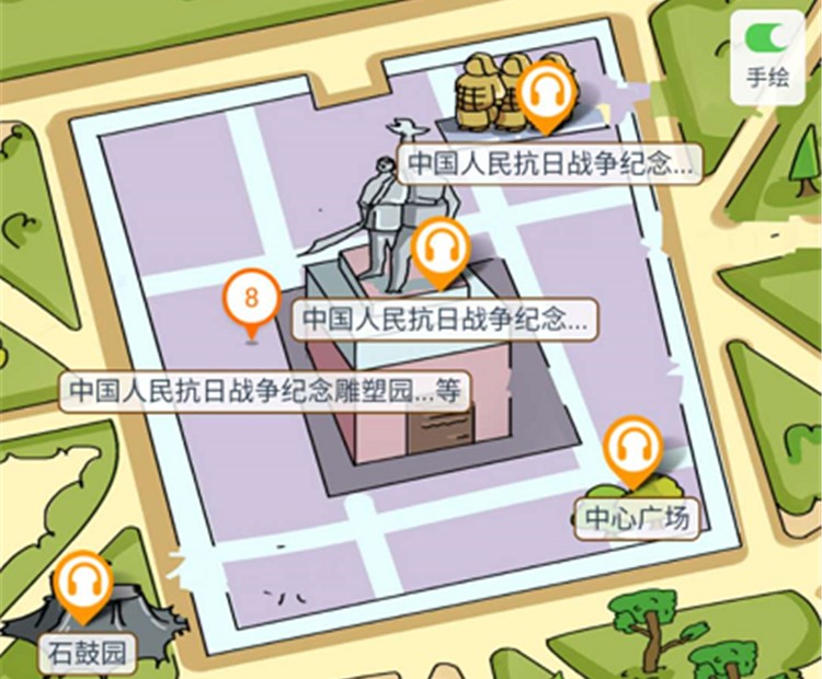 中国人民抗日战争纪念雕塑园平面图
